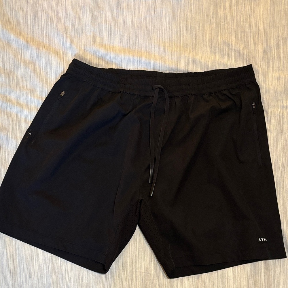 Men's 7in LSKD Black Shorts | 2XL